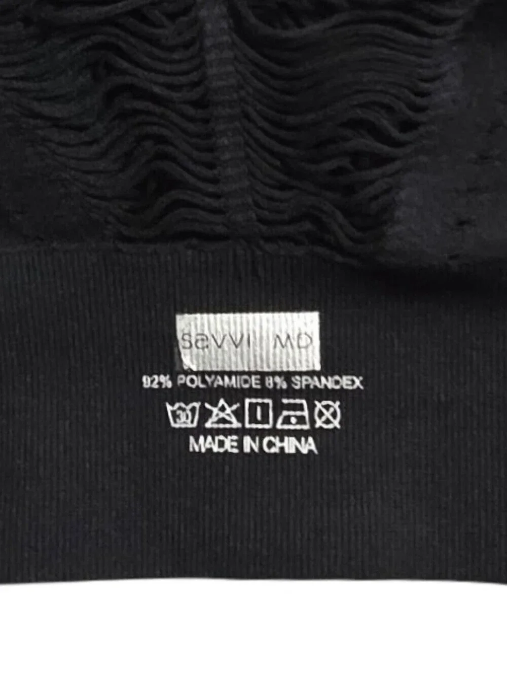Savvi Black Textured Cropped Sports Bra Knit Athleisure Athletic Size Med